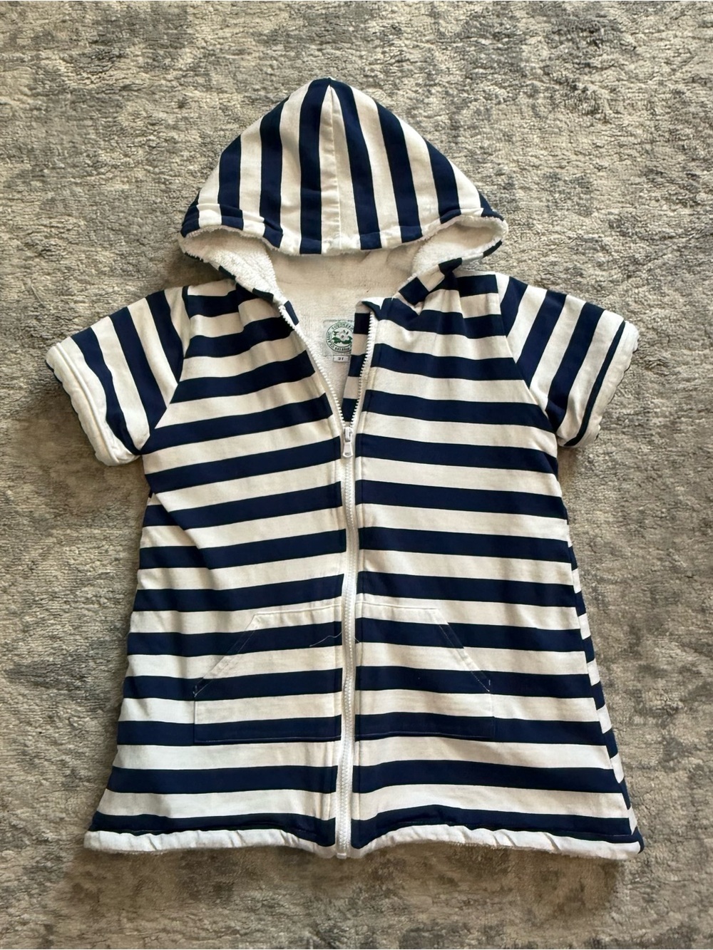 Classic Southern Smocks Toddler Cover Up 3T Hooded Terry Cloth Zip Beach Pool